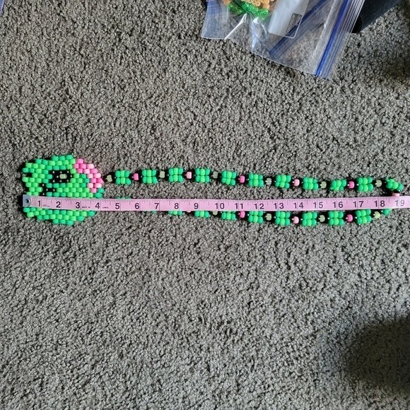 ZOMBIE HEAD PONYBEAD [KANDI] NECKLACE - Picture 6 of 6
